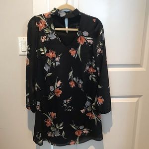 Atmosphere L/S navy blue floral dress